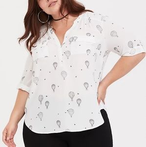 Torrid HARPER IVORY GEORGETTE PULLOVER BLOUSE